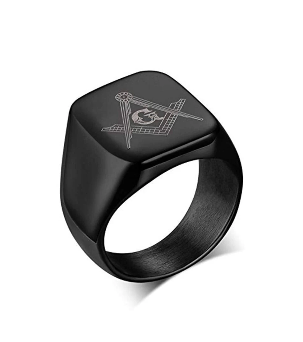 Men's Freemason Symbol Finger Ring